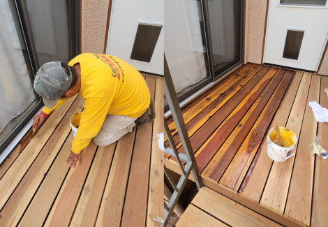 Deck Staining Before & After