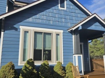 blue painted house exterior