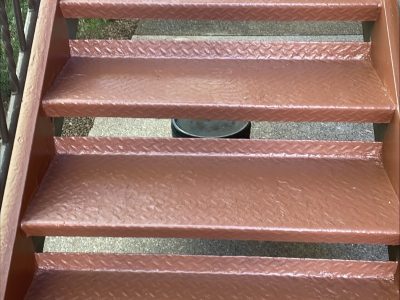 painted metal outdoor staircase