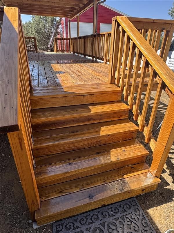 stained wooden deck steps Preview Image 1