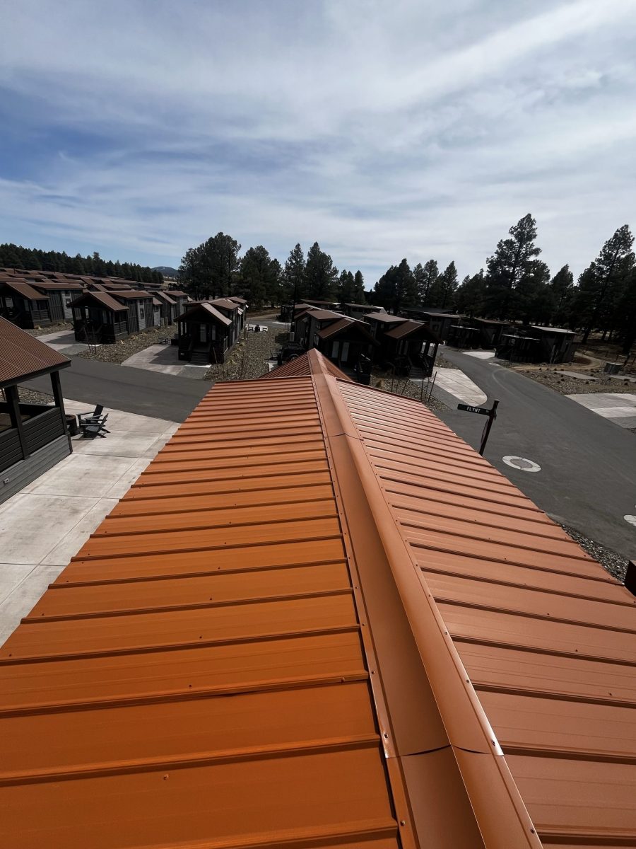 orange painted tiny house roof Preview Image 2