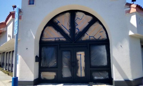 Covering up before spraying