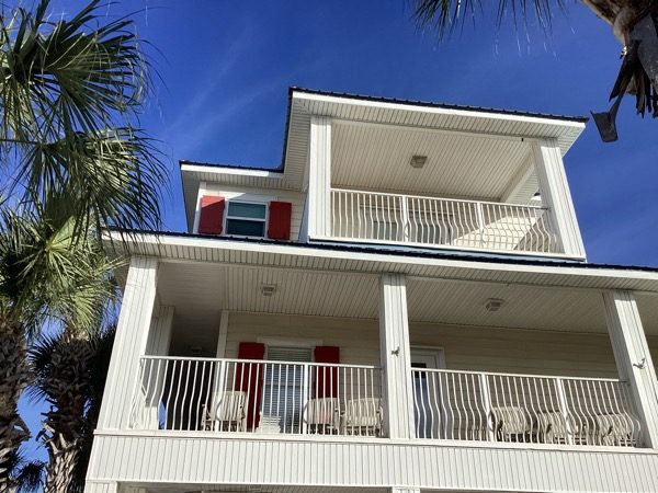 white house exterior with red shutters Preview Image 3