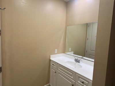 painted beige bathroom walls