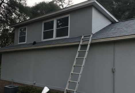 ladder against home exterior