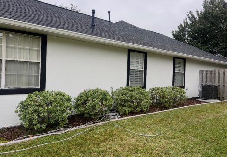 white house exterior with black trim