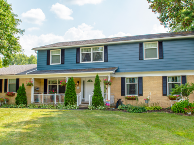 house with painted aluminum siding