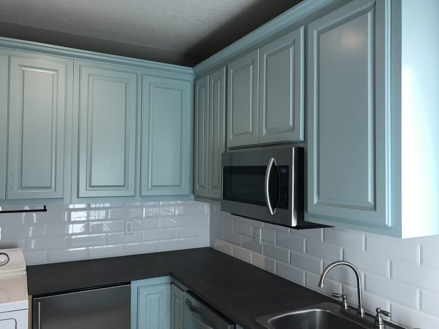 blue painted kitchen cabinets Preview Image 1
