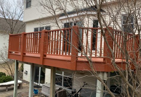 Refinished deck in back