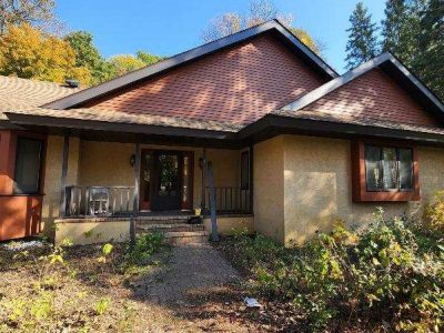 repainted stucco house