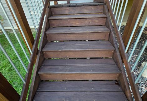 deep brown stained home deck