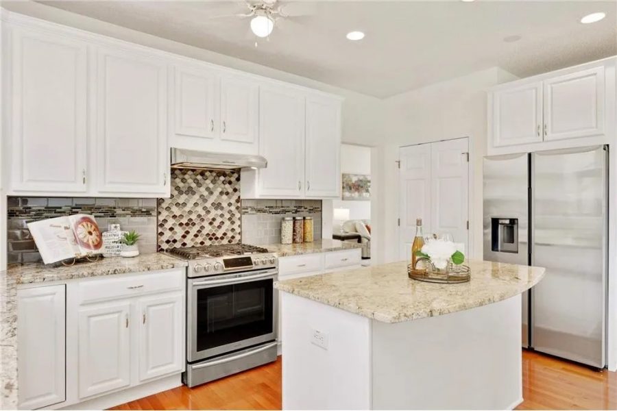 kitchen with white painted cabinets and island Preview Image 1