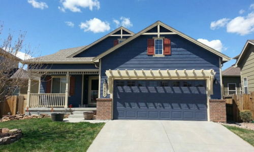 Blue Exterior and Garage