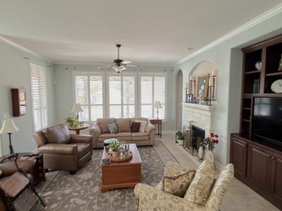 soft green painted living room