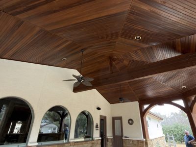wood stained ceiling