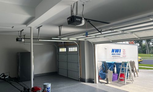 Garage Interior Finished Floors and Drywall