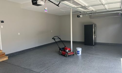 Garage Interior Finished Floors and Drywall