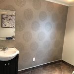 Bathroom wallpaper installation