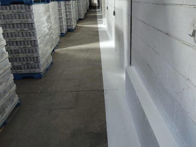 warehouse wall painted grey