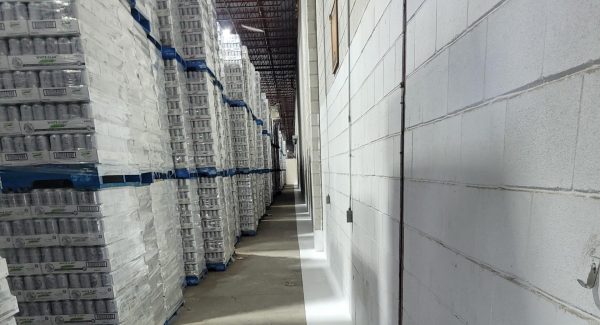 warehouse wall painted grey