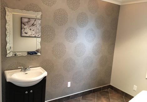 Bathroom wallpaper installation