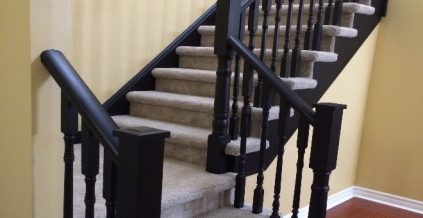 Oak to Black Stairwell Guardrail Painting ...