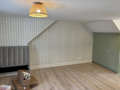 interior walls after wallpaper installation