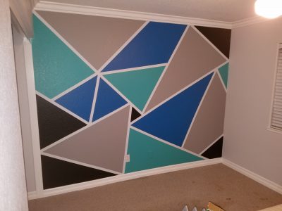 teen bedroom accent wall painted by certapro painters of Yorba Linda