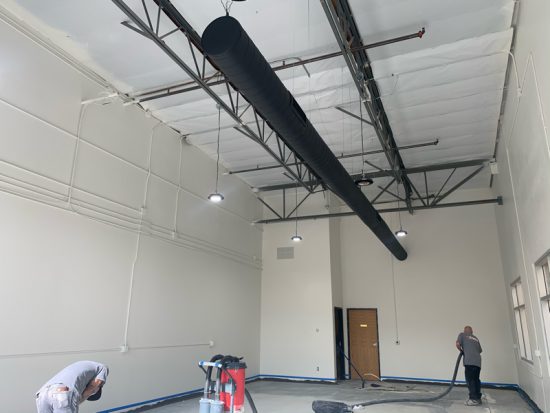 painted warehouse interior