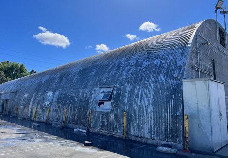 industrial structure with paint damage