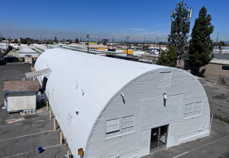 industrial building exterior after painting