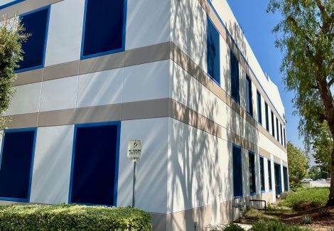 painted commercial warehouse exterior