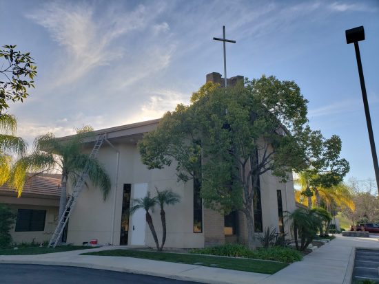 church painting in progress