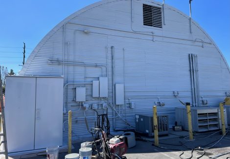 industrial building exterior after painting