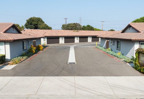 apartment complex entrance after painting