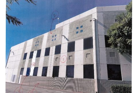 commercial warehouse exteriror before repaint