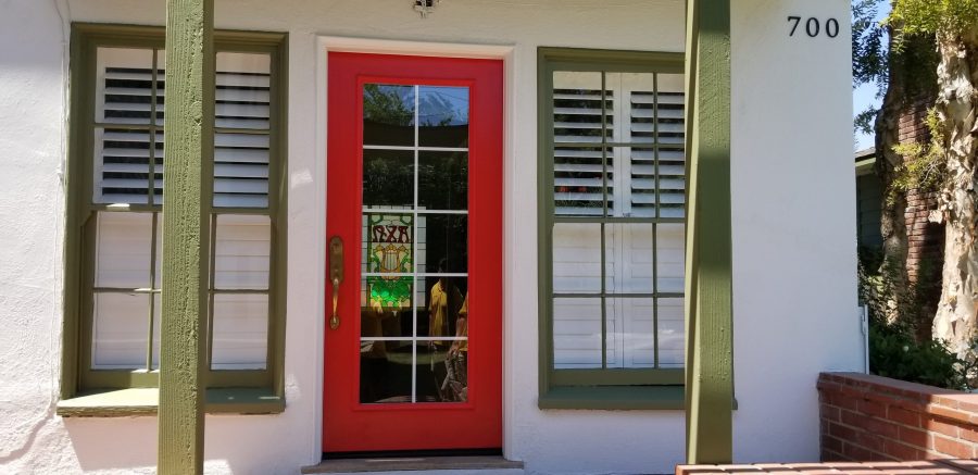 red door on residential building Preview Image 1