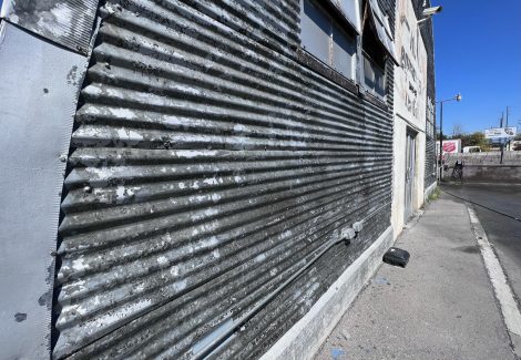 industrial structure with paint damage