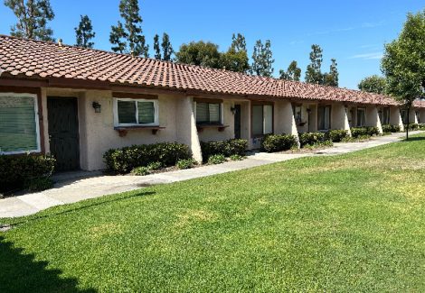 apartment complex exterior before painting