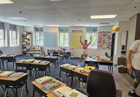 teacher in a school classroom