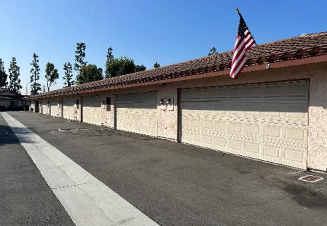 apartment complex garages before painting