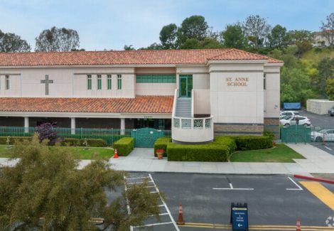 parking lot view of St. Anne School