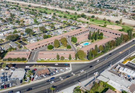 arial view of apartment complex