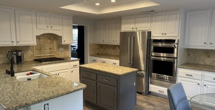 Kitchen Cabinet Painting with Island Accent ...