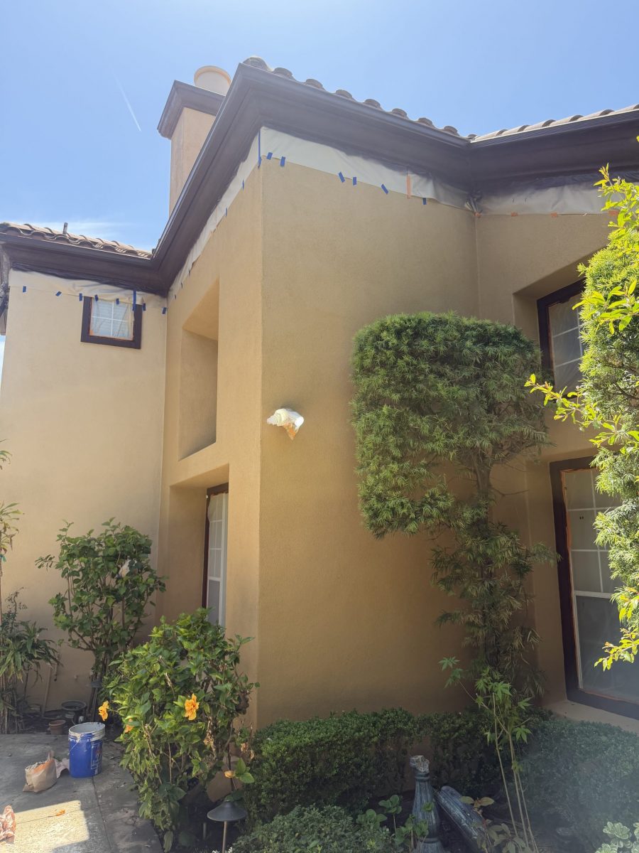 tan stucco house exterior during repaint Preview Image 6