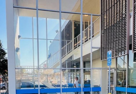 Citibank stairwell viewed from sidewalk