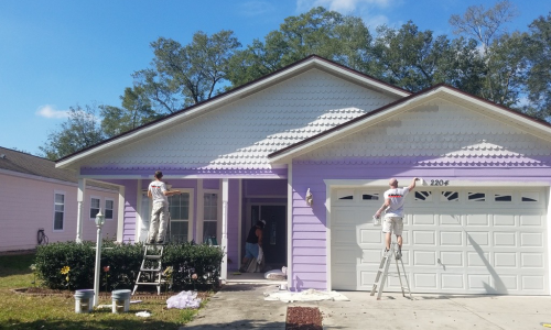 Exterior House Painting In Progress