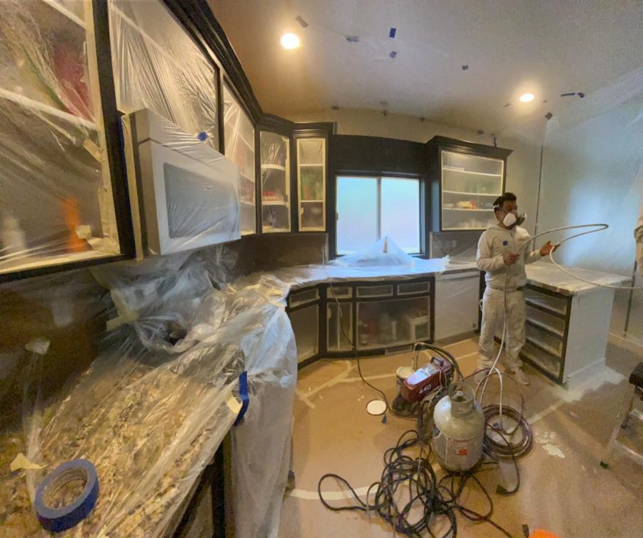 During Kitchen Cabinet Painting Preview Image 4