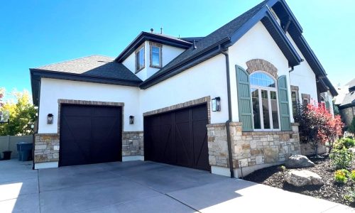 The garage area after being painted