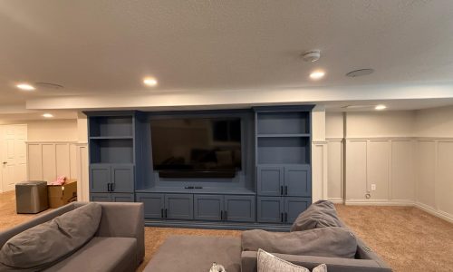 after blue built in cabinet Ed